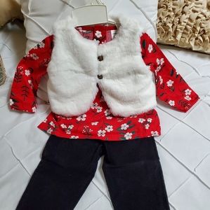 MWT Carter's Infant three-piece set with fur vest